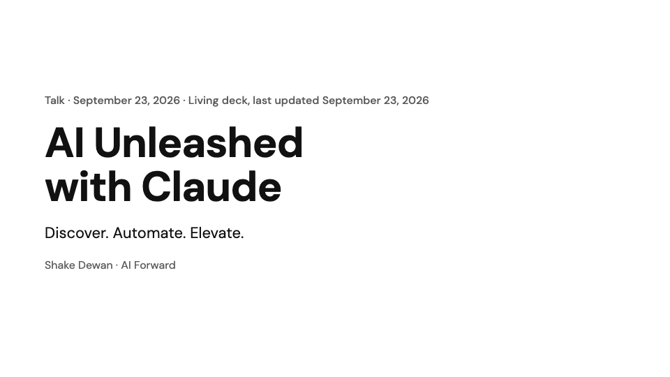 Title slide: AI Unleashed with Claude